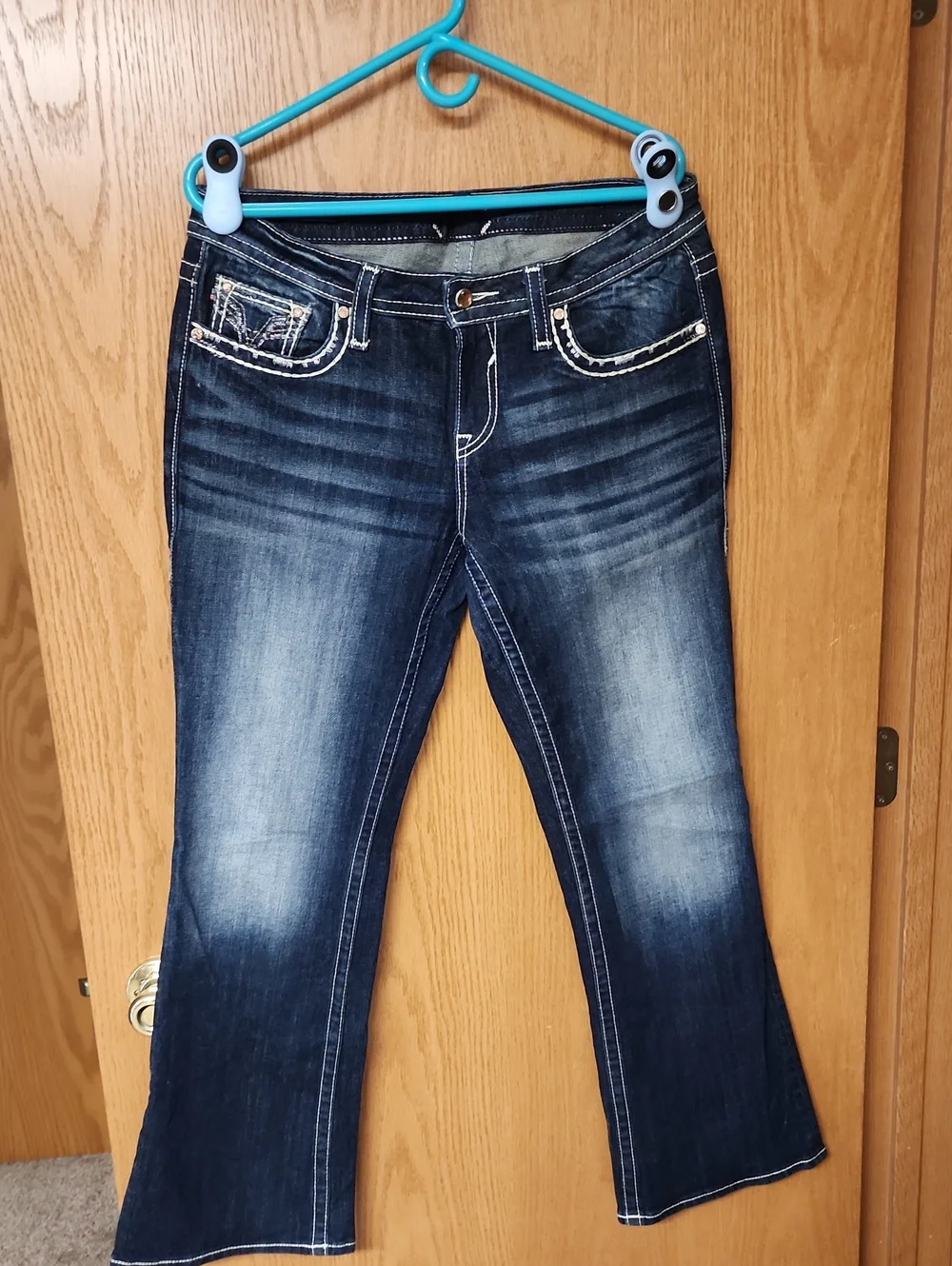 Vigoss Dark Blue Bootcut Jeans with Embellished Back Pockets 10x30 number 2097